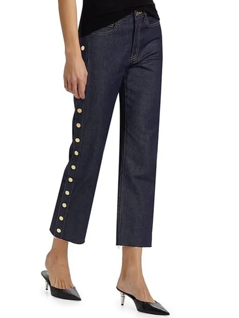 Generation Love Stephen Sheen Denim snap studded pant, dark denim blue size 24